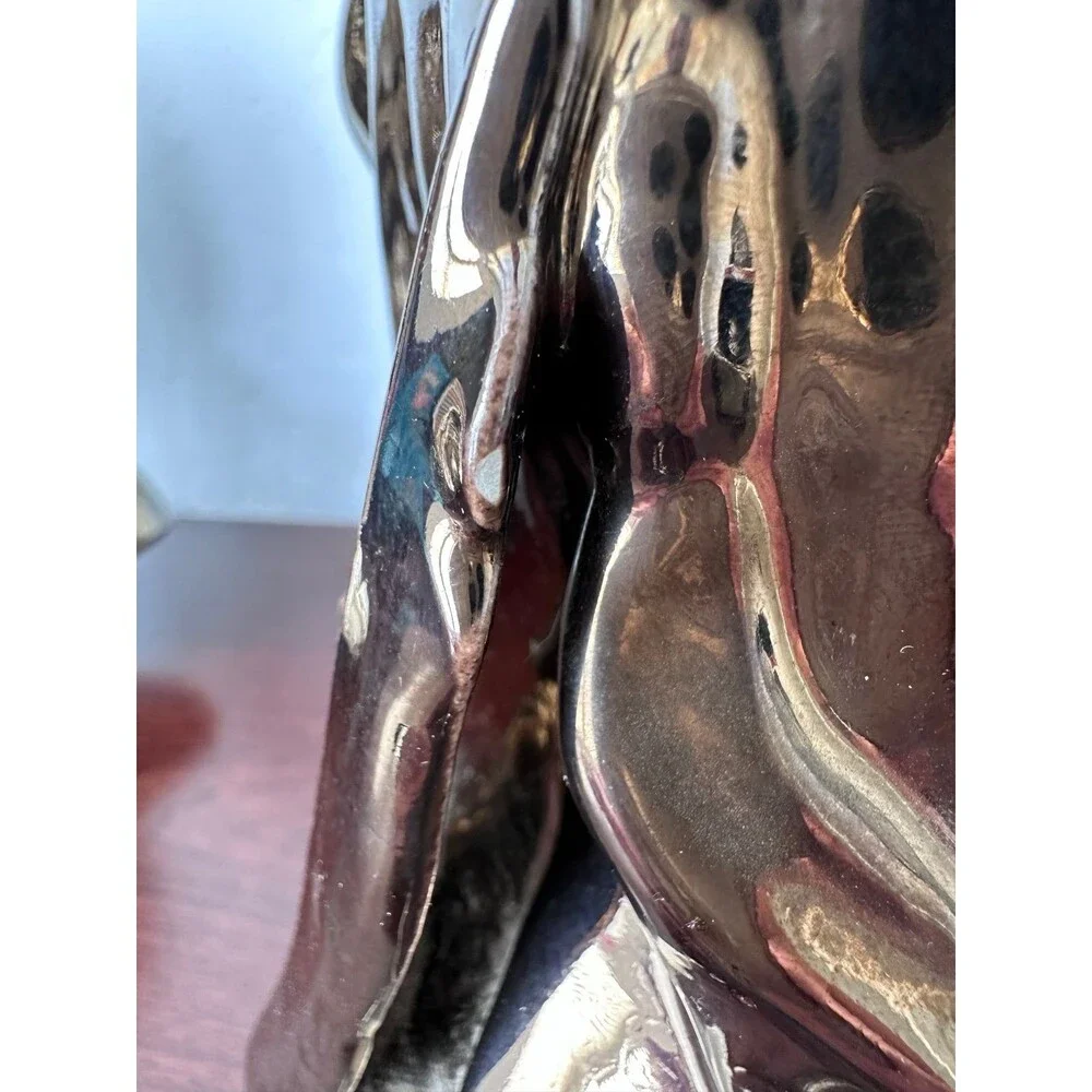 Vintage Native American Bust Statues Bronze Gold Ceramic 11